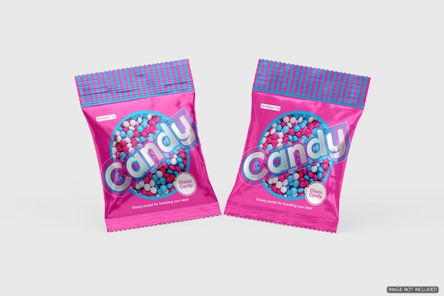3D-Glanz-Candy-Paket-Mockup