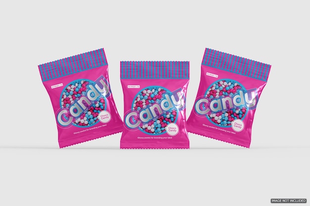 3D-Glanz-Candy-Paket-Mockup
