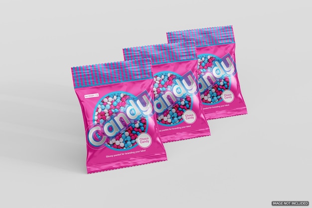 3D-Glanz-Candy-Paket-Mockup