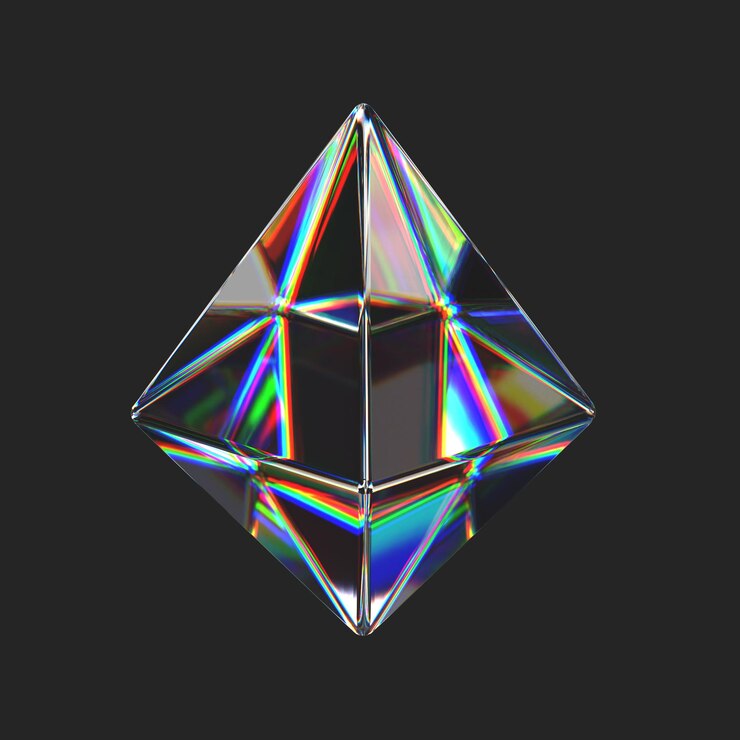 PSD 3d glass abstract shapes template