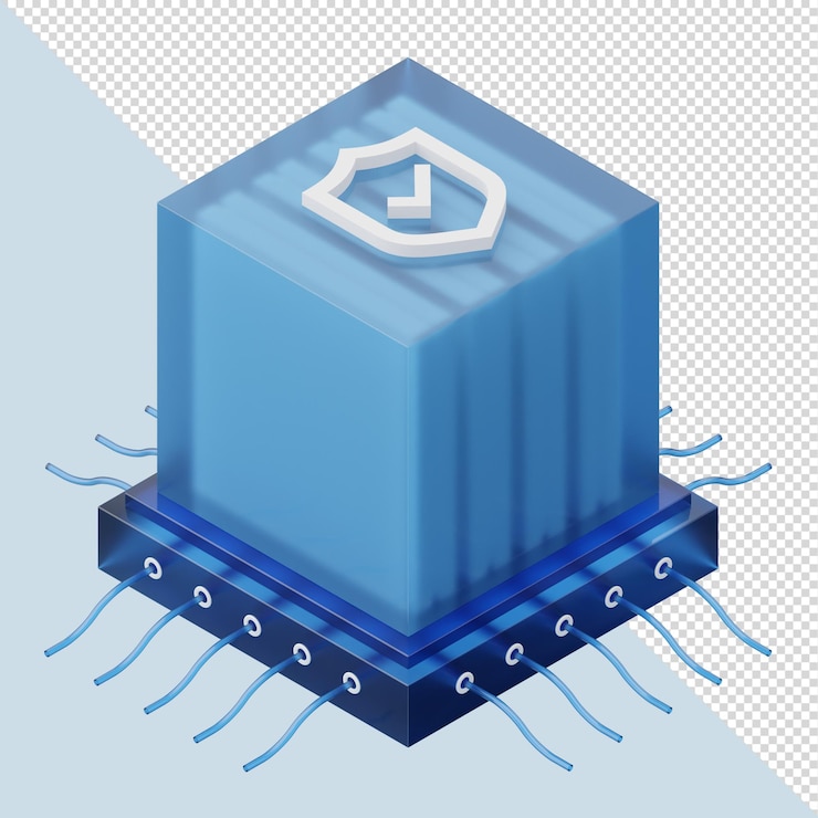 PSD 3d-glaswürfelelement für post oder landing page