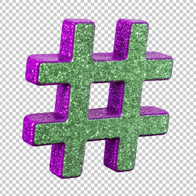 PSD 3d-glitter-hashtag-symbol