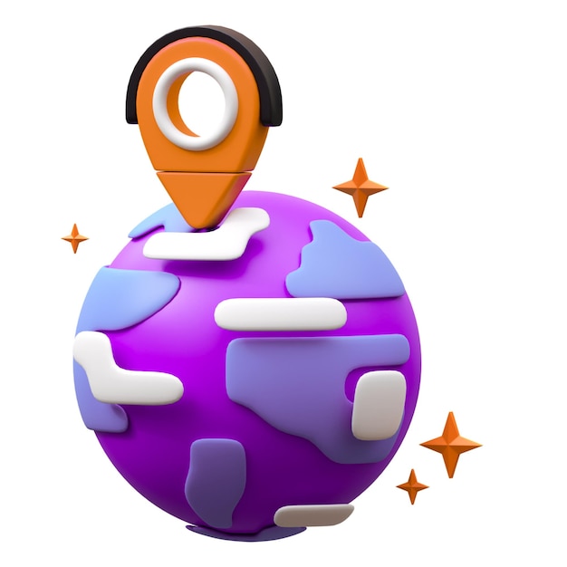 3D-globales Standort-Symbol