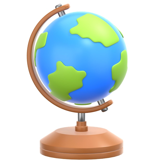 3D-Globus-Ikonen-Illustration im Low-Poly-Stil