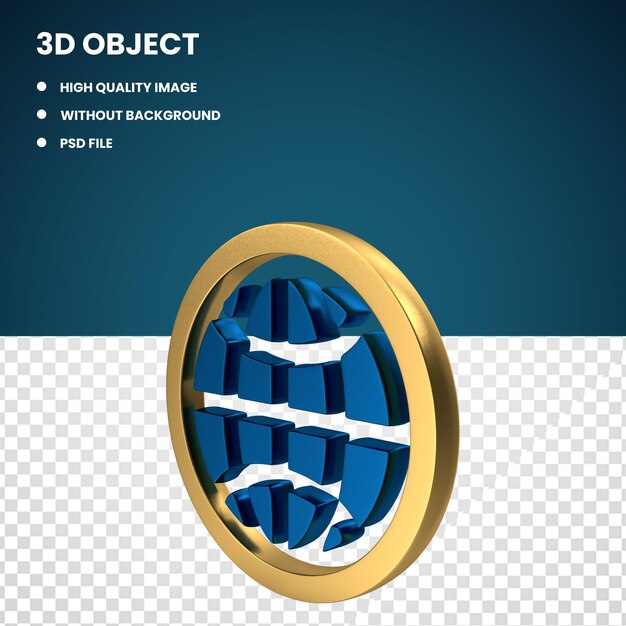 3D-Globus mit Meridian-Logo-Symbol