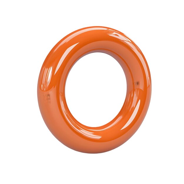 3D Glossy Orange Torus Form minimalistisches abstraktes Designelement für kreative Projekte und Brandin