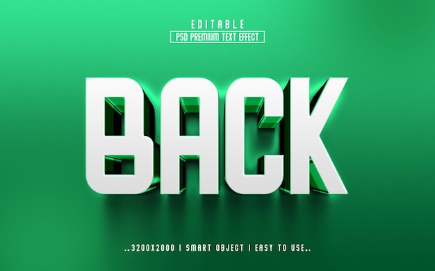 3D Glossy Text Effect on Green Background