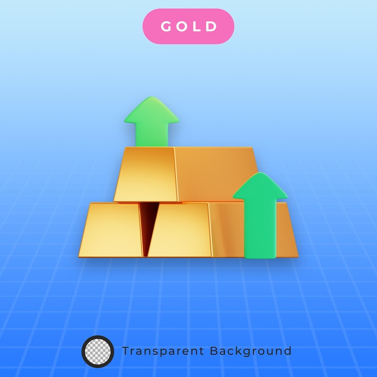 PSD 3d gold bar investment illustration