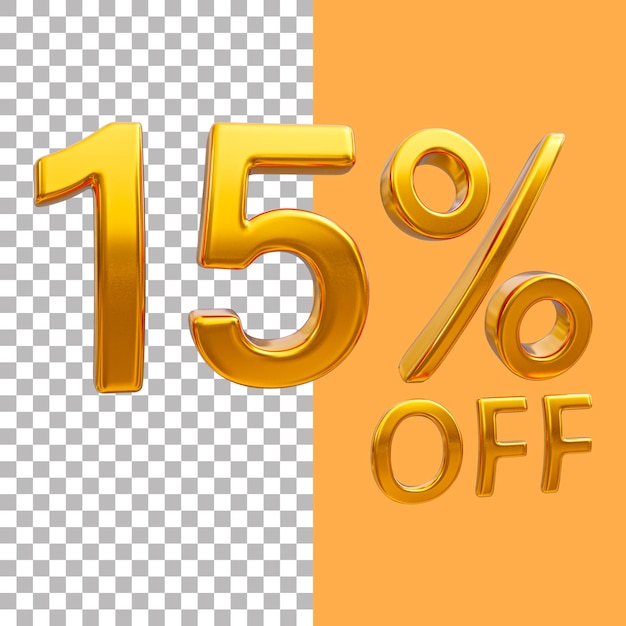 3d gold number 15% di sconto sulle immagini di rendering