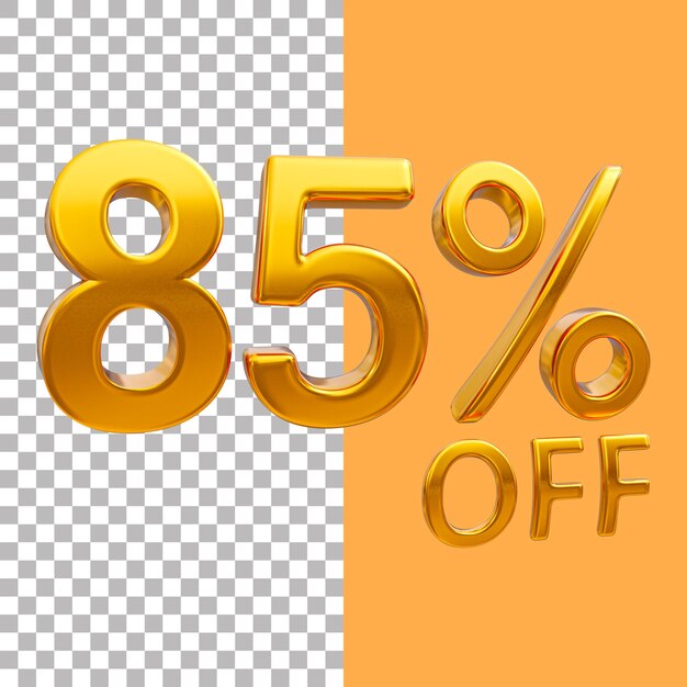 3d gold number 85 percento di sconto sulle immagini di rendering