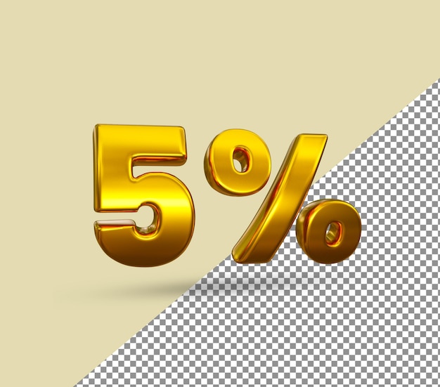 3d Gold Nummer 5 Prozent Rabatt