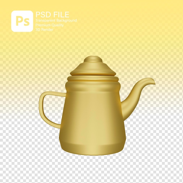 PSD 3d-gold-teekanne