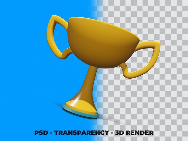 3d gold trophy mit transparenz render modeling premium psd