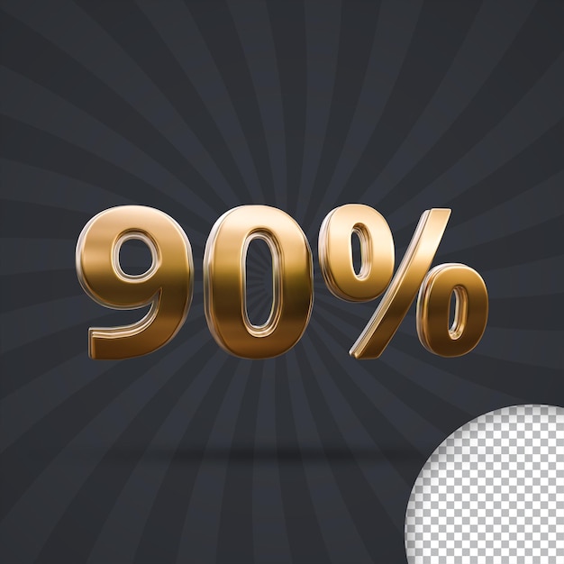 3d golden noventa por ciento psd