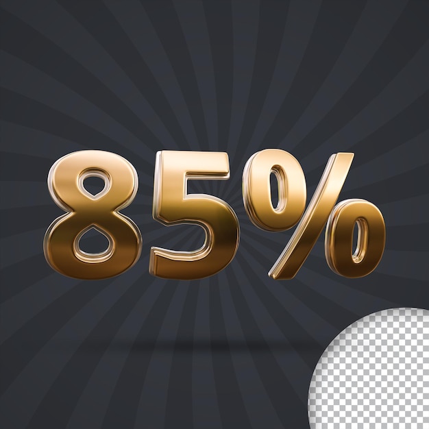 3d golden oitenta e cinco por cento psd