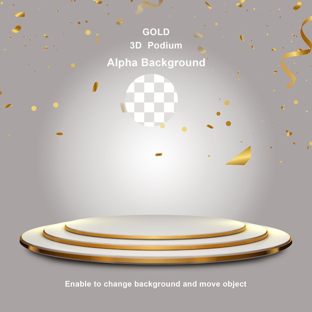 3d golden podium