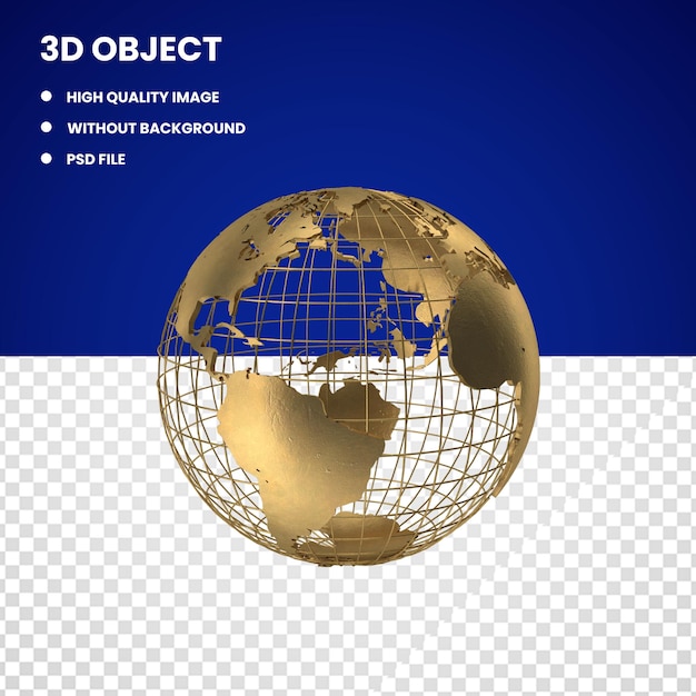 3d-goldene erdkontinente