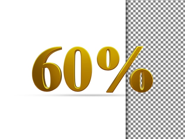 3d goldener Texteffekt 60 Prozent