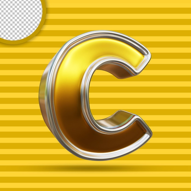 3D goldenes Alphabet Design isoliert