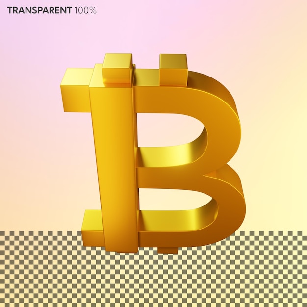 3D-goldenes Bitcoin-Logo