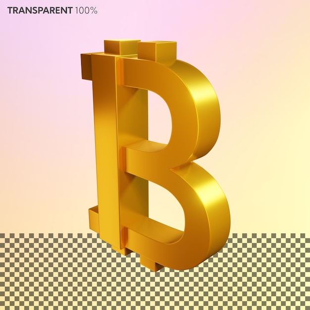 3D-goldenes Bitcoin-Logo