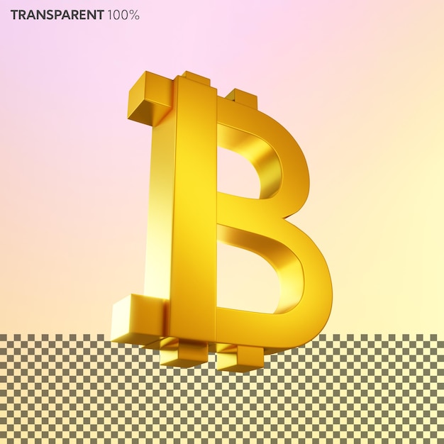 3D-goldenes Bitcoin-Logo