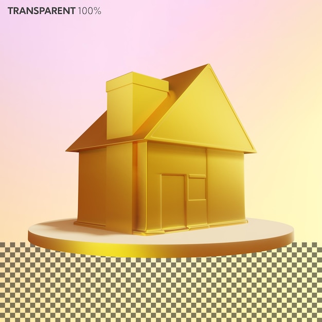 3D goldenes Haus