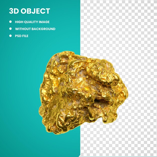 PSD 3d-goldfarbener stein