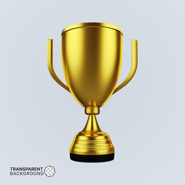 3D-Goldtrophäe mit Transparenz-Rendering-Modellierung PSD