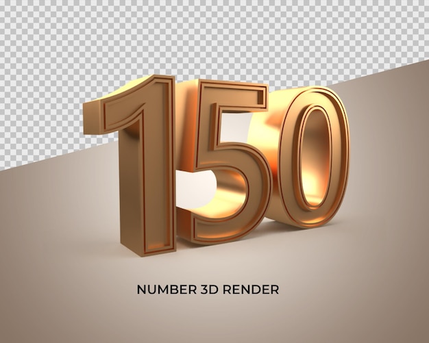 3D Goldzahl 150