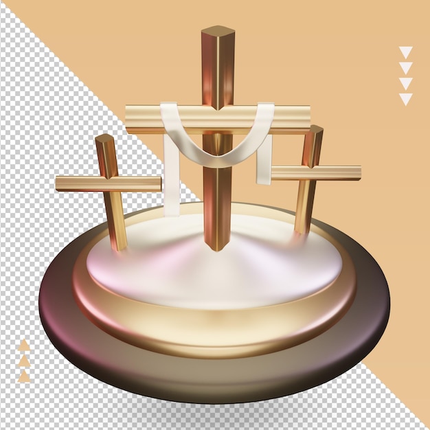 PSD 3d-golgatha-ostern-icon-rendering ansicht von oben