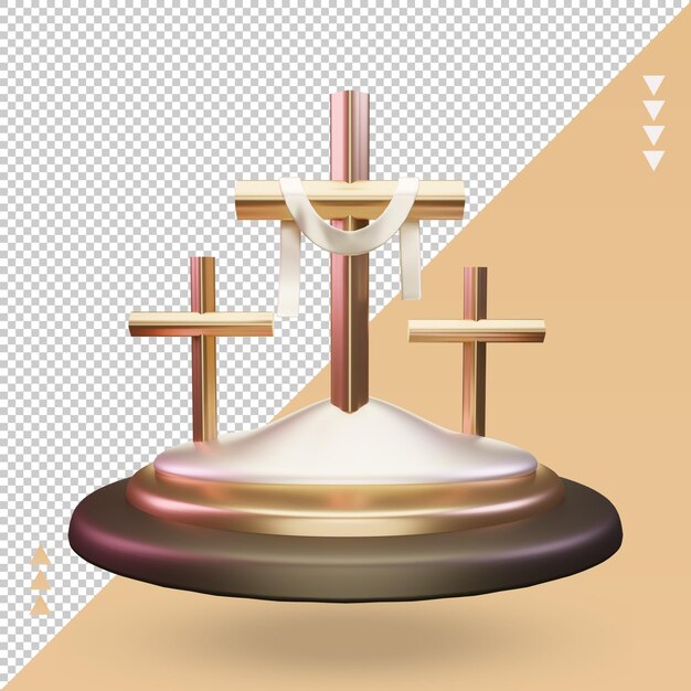 PSD 3d-golgatha-ostersymbol-rendering-vorderansicht