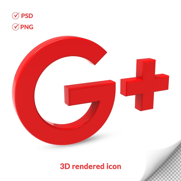 PSD 3d google más icono de logotipo de redes sociales