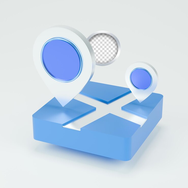 PSD 3d gps location pin icon