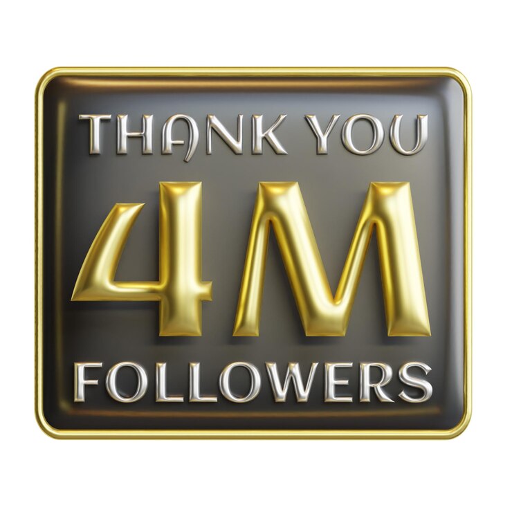 PSD 3d gracias seguidores ilustración e icono de renderizado de alta calidad
