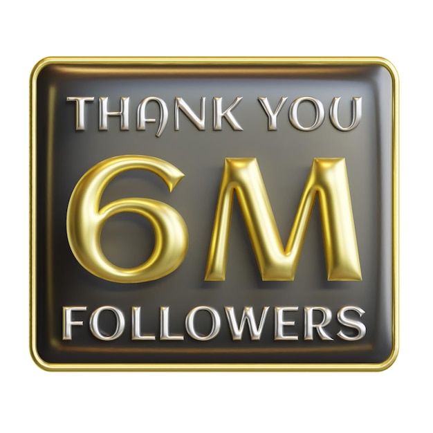 3d Gracias seguidores ilustración e icono de renderizado de alta calidad