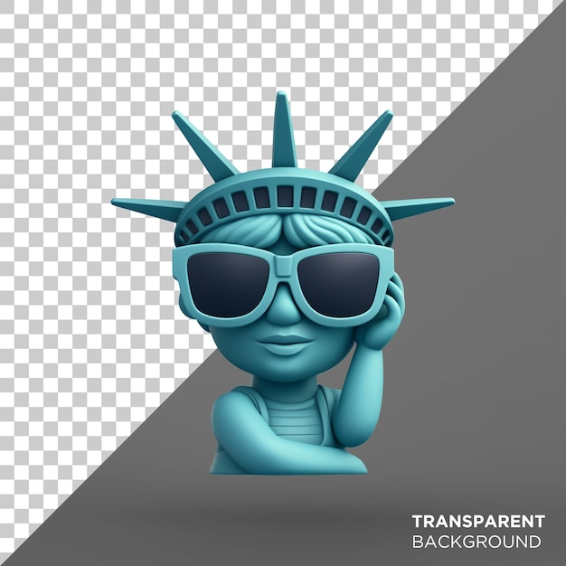 PSD 3d gracioso renderizado de la estatua de la libertad