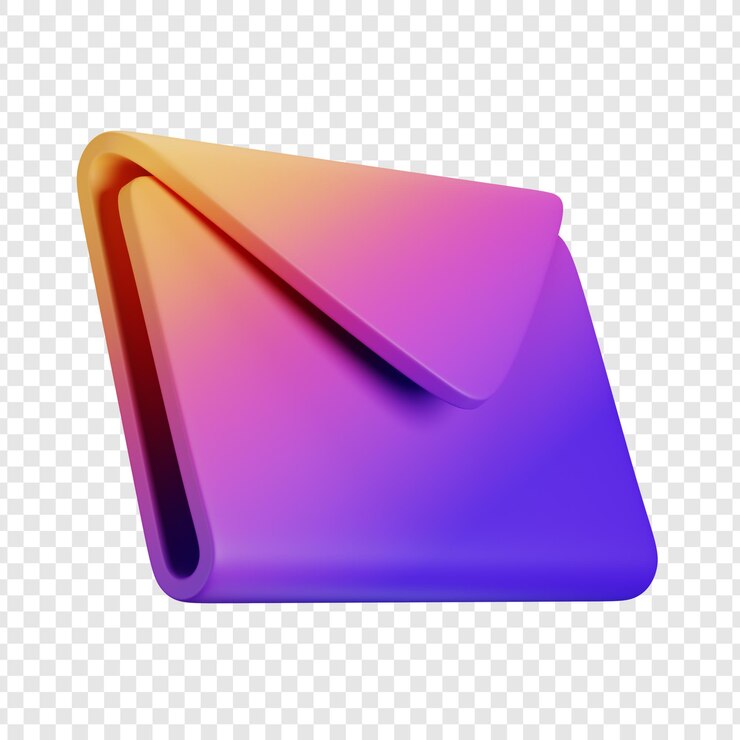 PSD 3d gradient envelope icon for digital communication