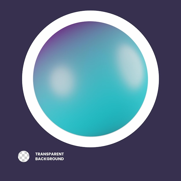 3d gradient sphere 3d render icon transparent background high quality render