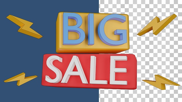 3d grande vente png avec fond transparent