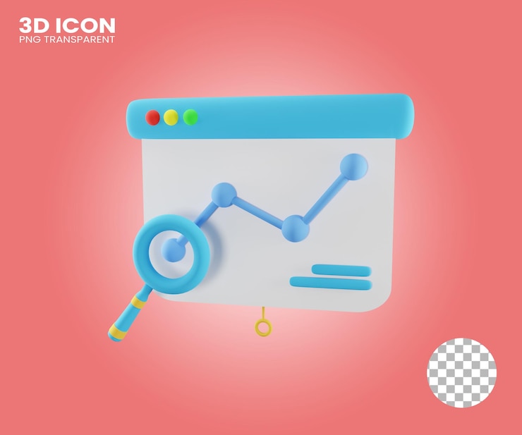 PSD 3d graphic chart on transparent background