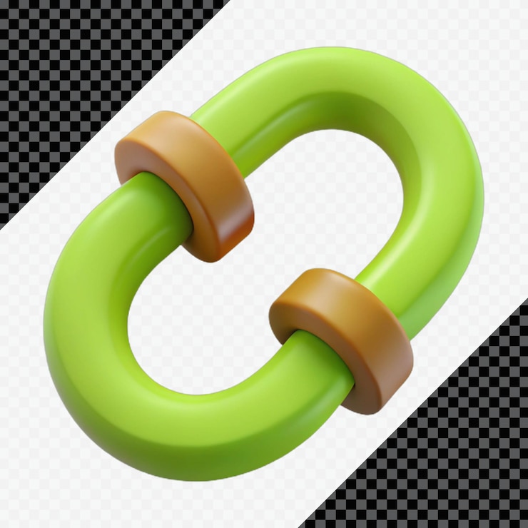 PSD 3d green and brown chain link icon