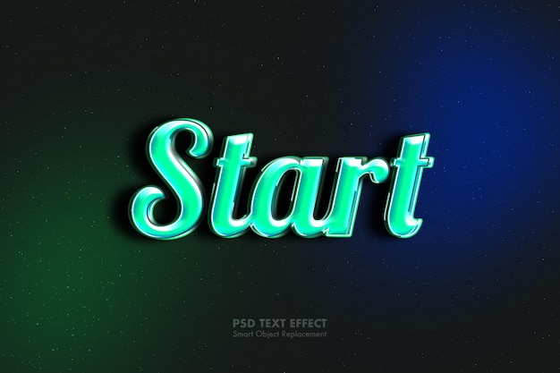 3D grün glänzender Texteffekt