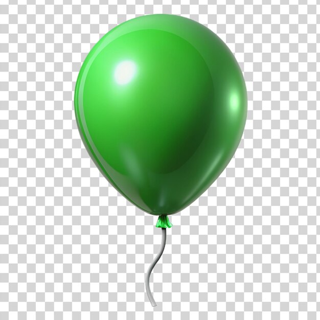 3d-grüner ballon, isoliert auf durchsichtigem hintergrund