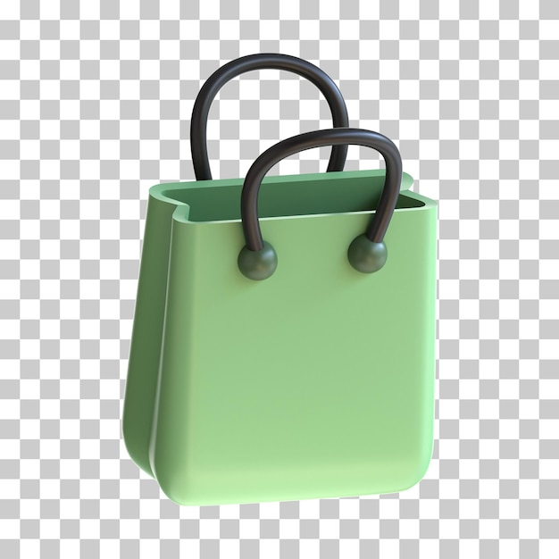 PSD 3d-grünes einkaufstaschen-symbol