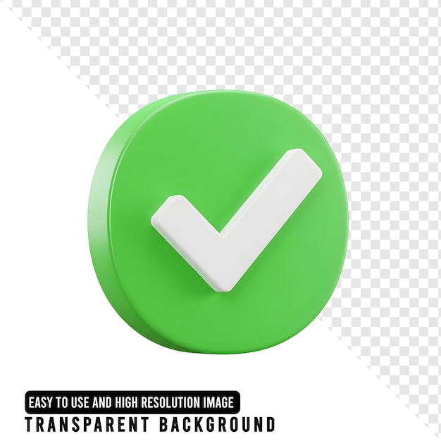 3D grünes Häkchen-Symbol