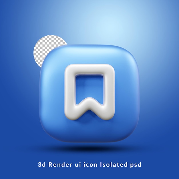 PSD 3d guardar icono de interfaz de usuario aislado