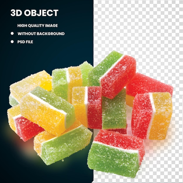 3d gumdrop gummi dulces mermelada delicias turcas postre de gelatina