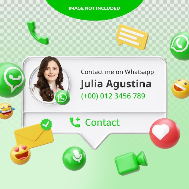 3d ha reso il mockup dell'alberino di whatsapp isolato