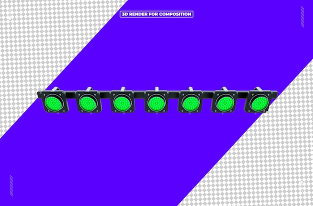 3d hace que la estructura de la luz del reflector sea verde